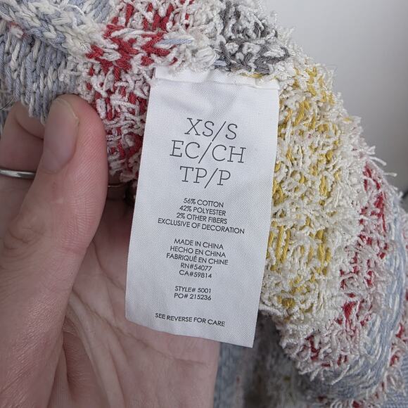 Cabi Love Carol Cream Multicolor Siesta Fringe Poncho Sweater Size Small - Picture 7 of 10